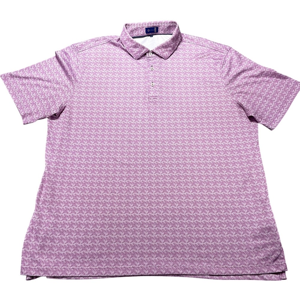 Stitch Polo Shirt Mens XL Pink Geometric Performance Golf Stretch Knit Casual